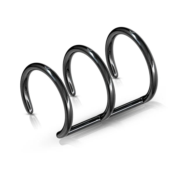 Fake Clip On Non Piercing Ear Cartilage Cuff Triple Helix Closure Ring