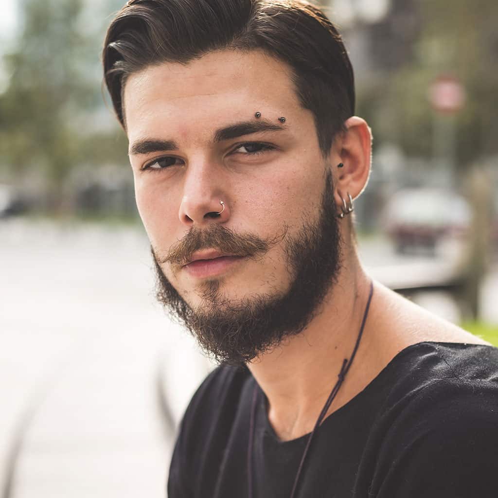 Surgical Steel Anodized Curved Barbell Tongue Ring 16 Gauge Snake Eye