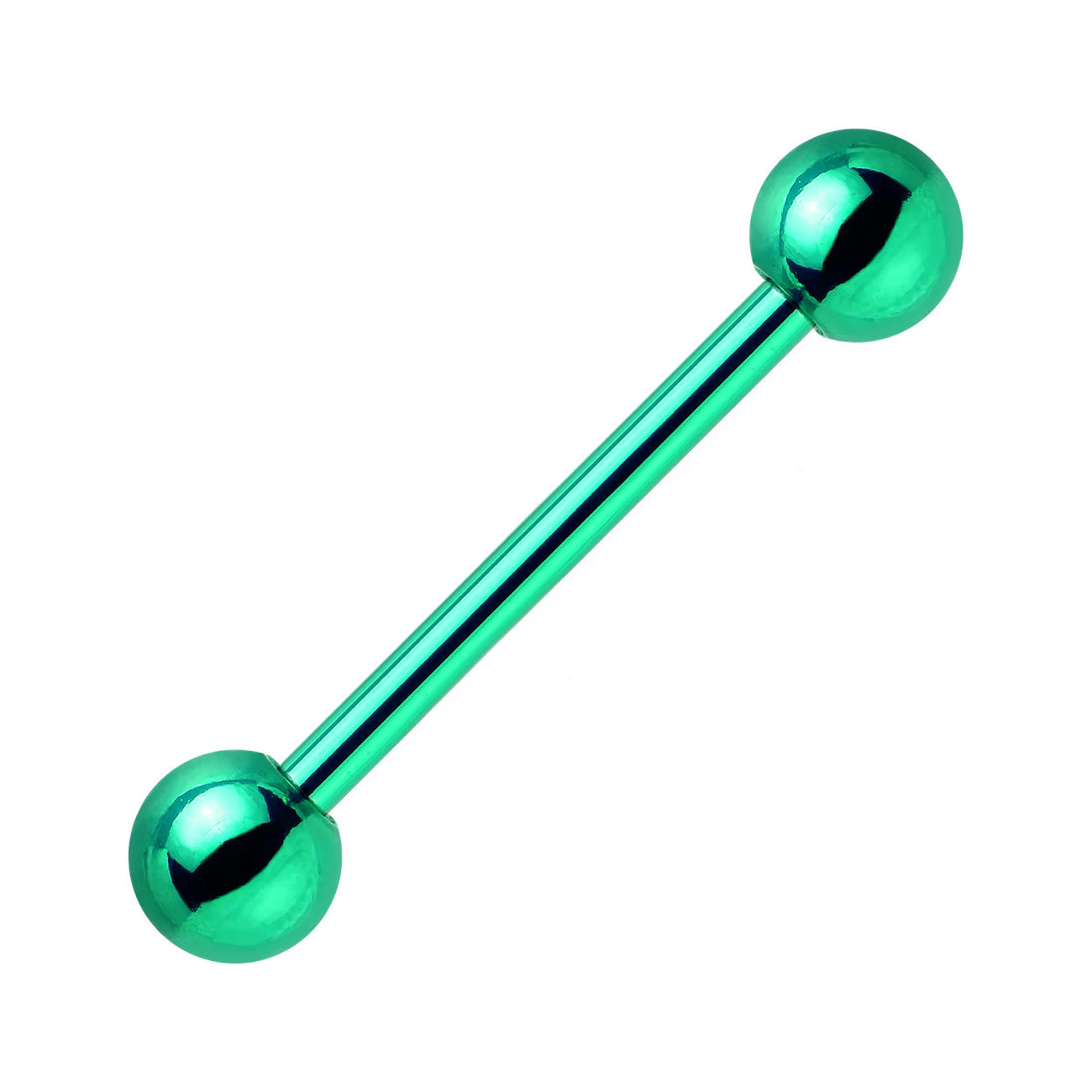 Surgical Steel Anodize Tongue Ring Straight Barbell 14 Gauge - 10 Pack