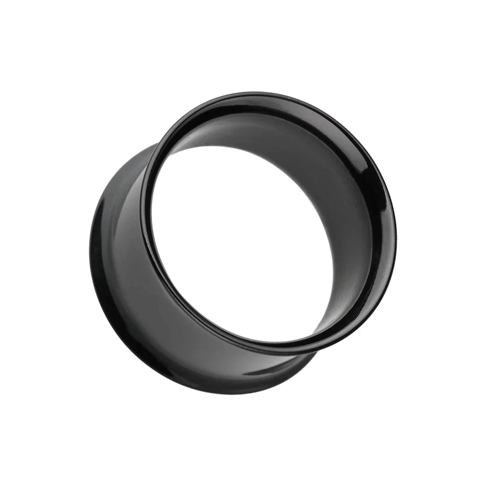 Surgical Steel Black Double Flared Plug Ear Tunnel 10 to 1" Gauge - Pair
