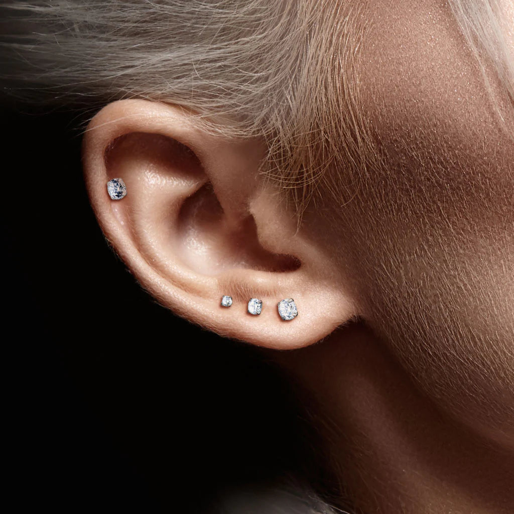 Titanium Monroe / Labret Stud Ring 16 Gauge & Internally Threaded Gem