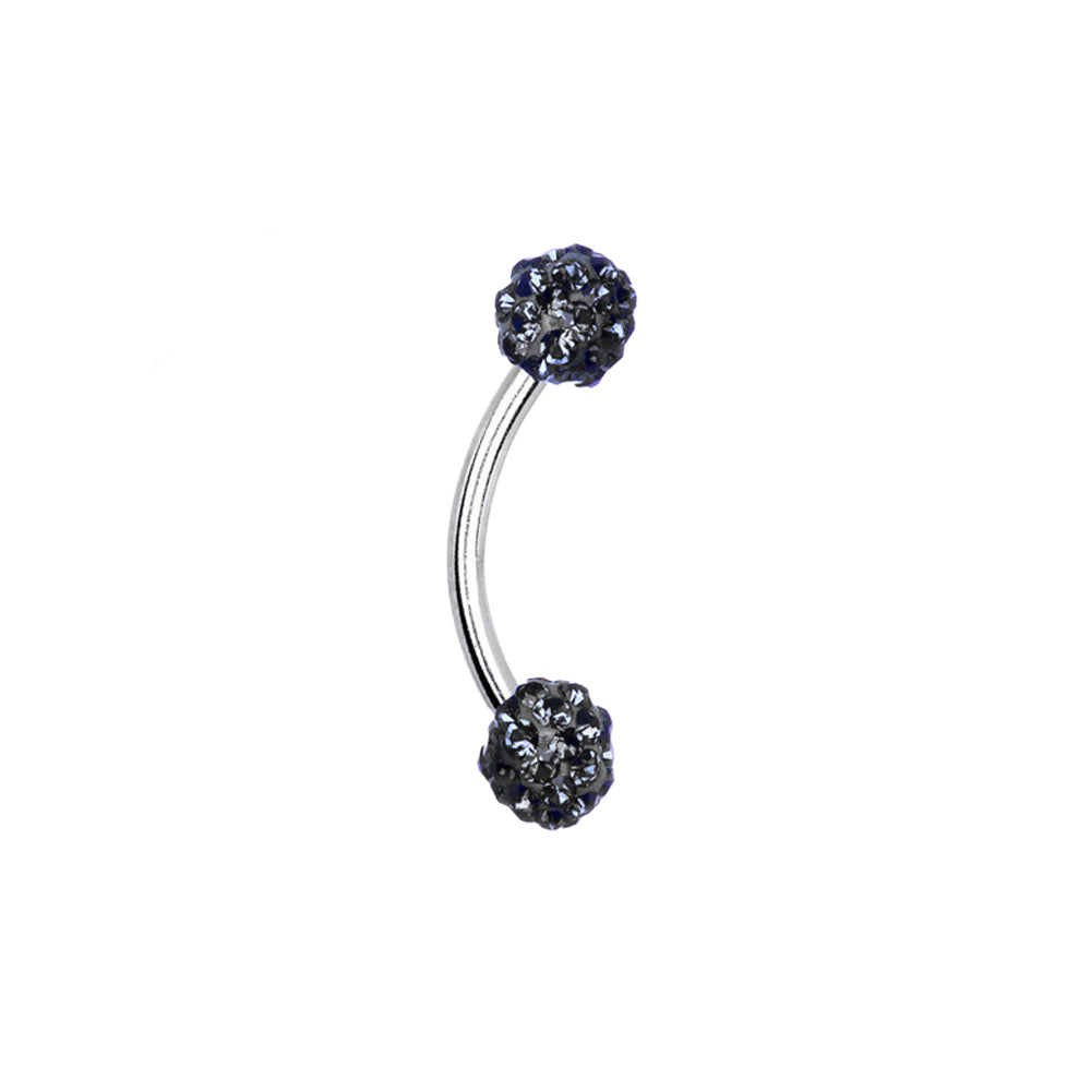 Surgical Steel Eyebrow Curved Barbell Ring 16 Gauge 5/16" Ferido Ball