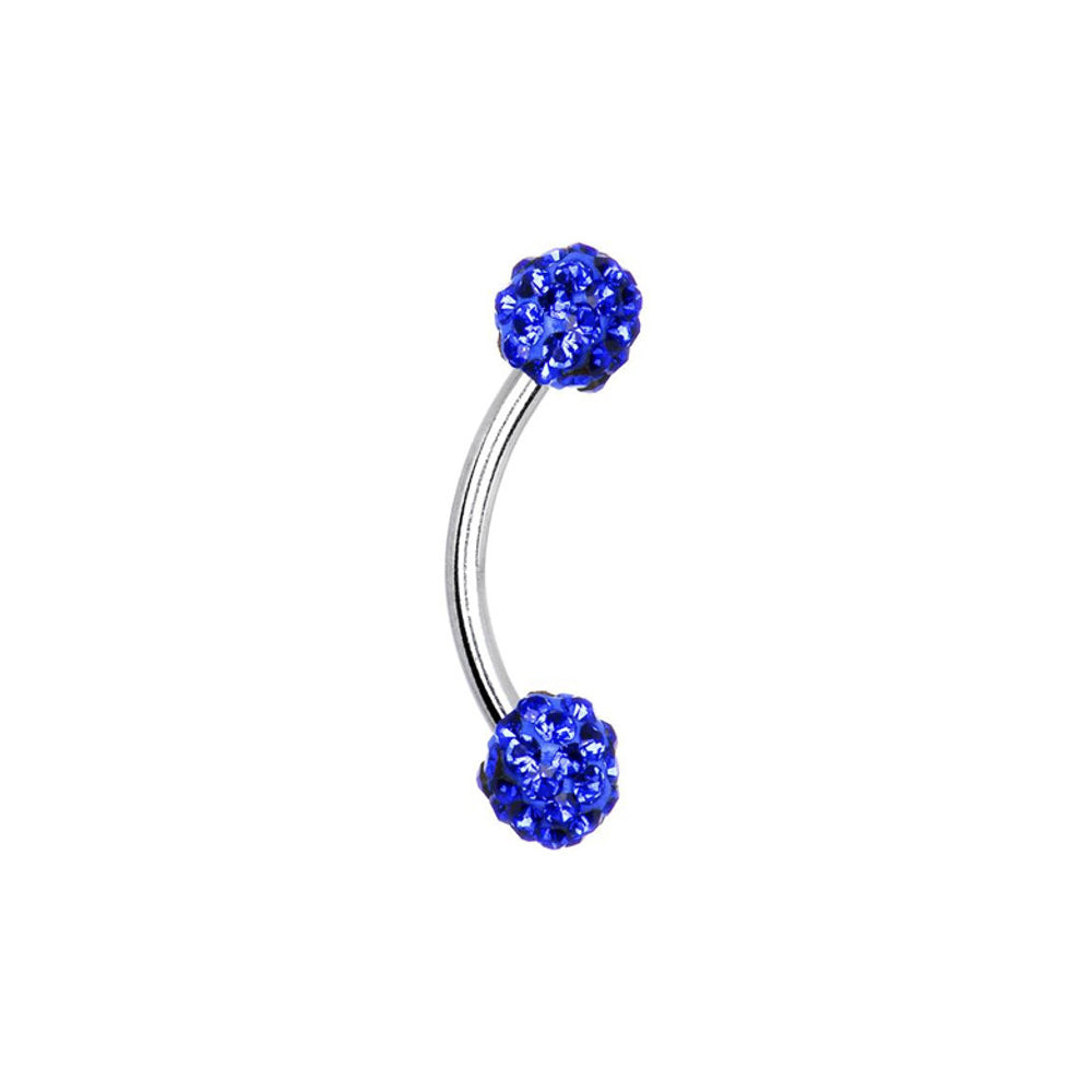 Surgical Steel Eyebrow Curved Barbell Ring 16 Gauge 5/16" Ferido Ball