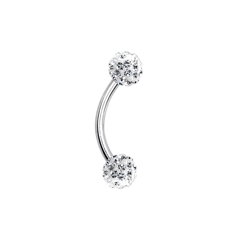 Surgical Steel Eyebrow Curved Barbell Ring 16 Gauge 5/16" Ferido Ball
