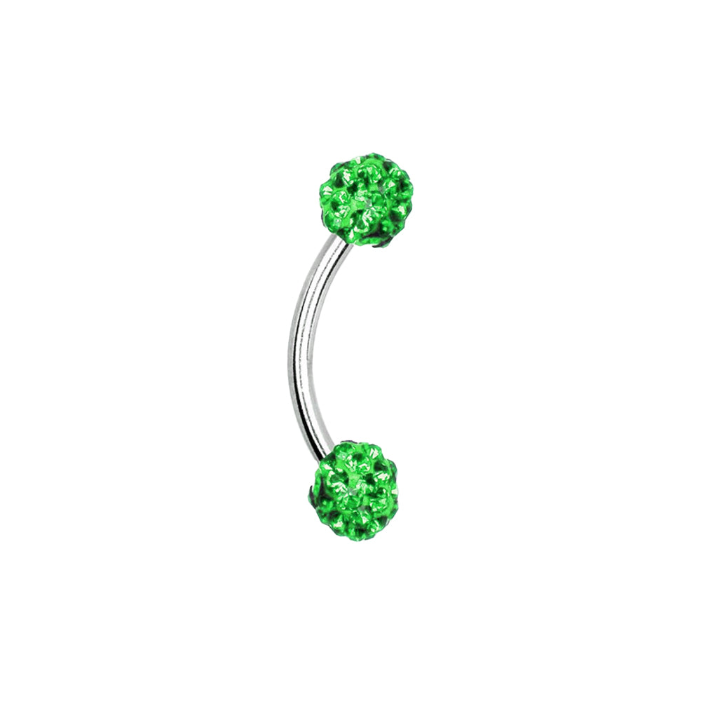 Surgical Steel Eyebrow Curved Barbell Ring 16 Gauge 5/16" Ferido Ball