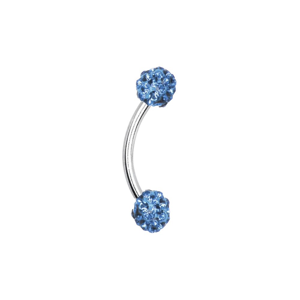 Surgical Steel Eyebrow Curved Barbell Ring 16 Gauge 5/16" Ferido Ball