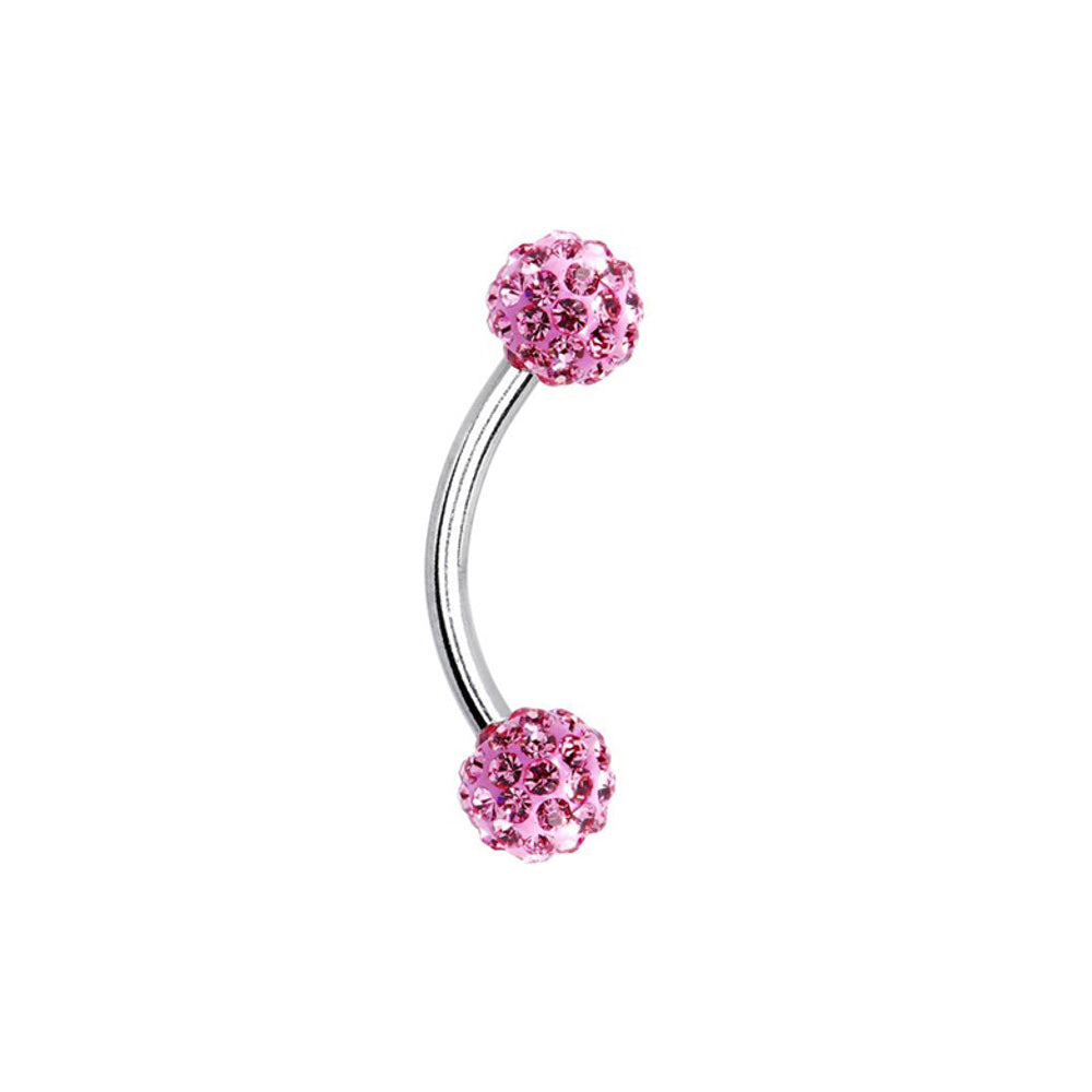 Surgical Steel Eyebrow Curved Barbell Ring 16 Gauge 5/16" Ferido Ball