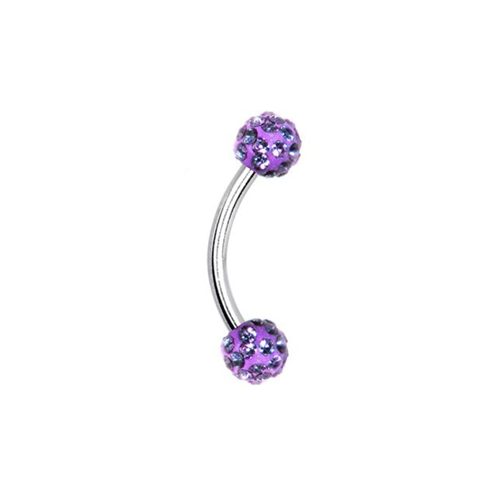 Surgical Steel Eyebrow Curved Barbell Ring 16 Gauge 5/16" Ferido Ball