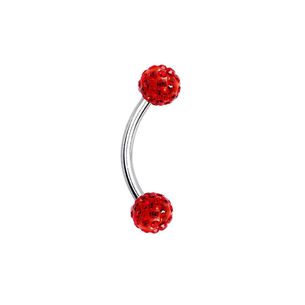 Surgical Steel Eyebrow Curved Barbell Ring 16 Gauge 5/16" Ferido Ball