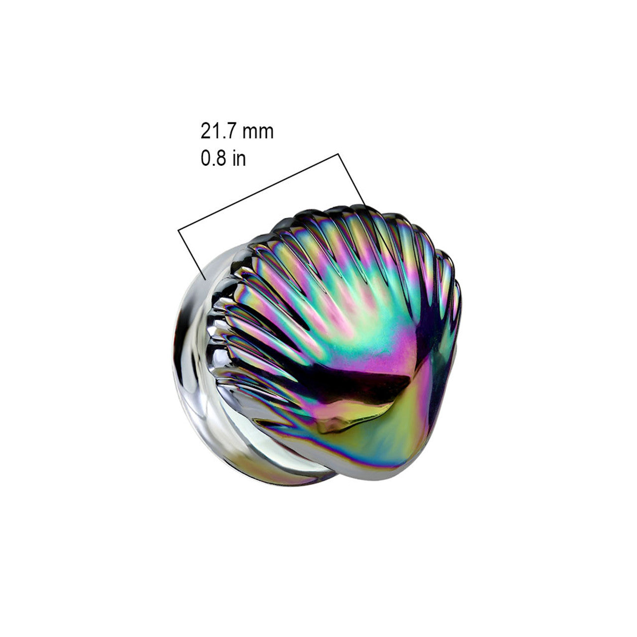 Double Flare Glass Plug Ear 2 to 1" Gauge Iridescent Multi Shell - Set