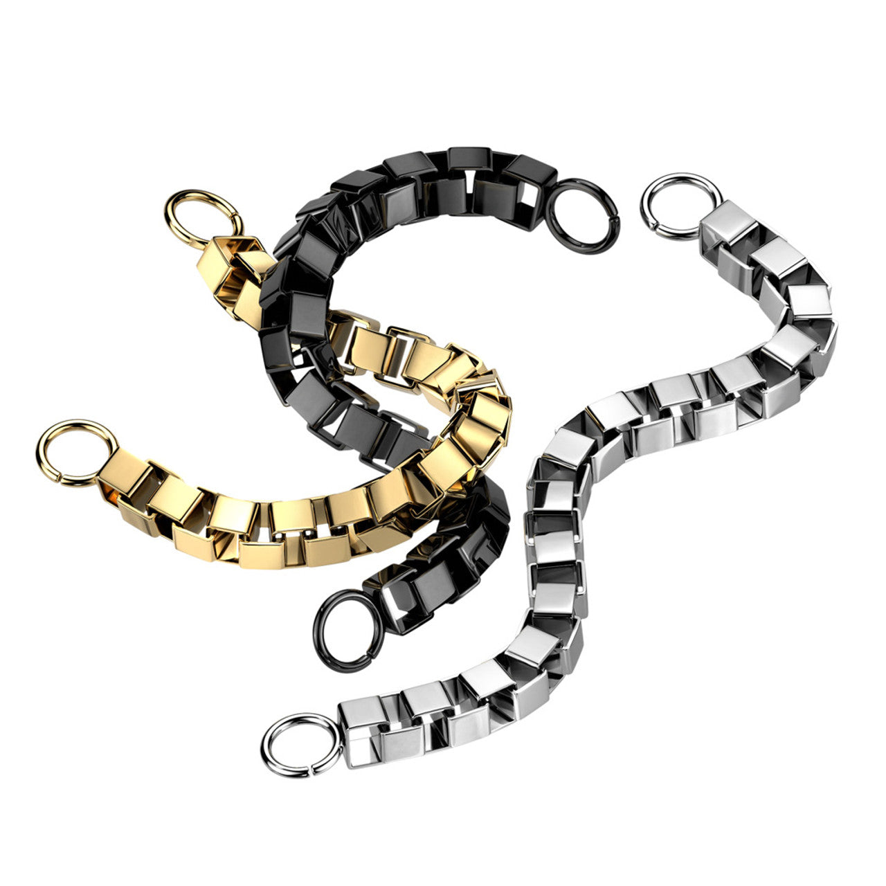 Stainless Steel Nose & Ear Link Bridge Connector Box Chain