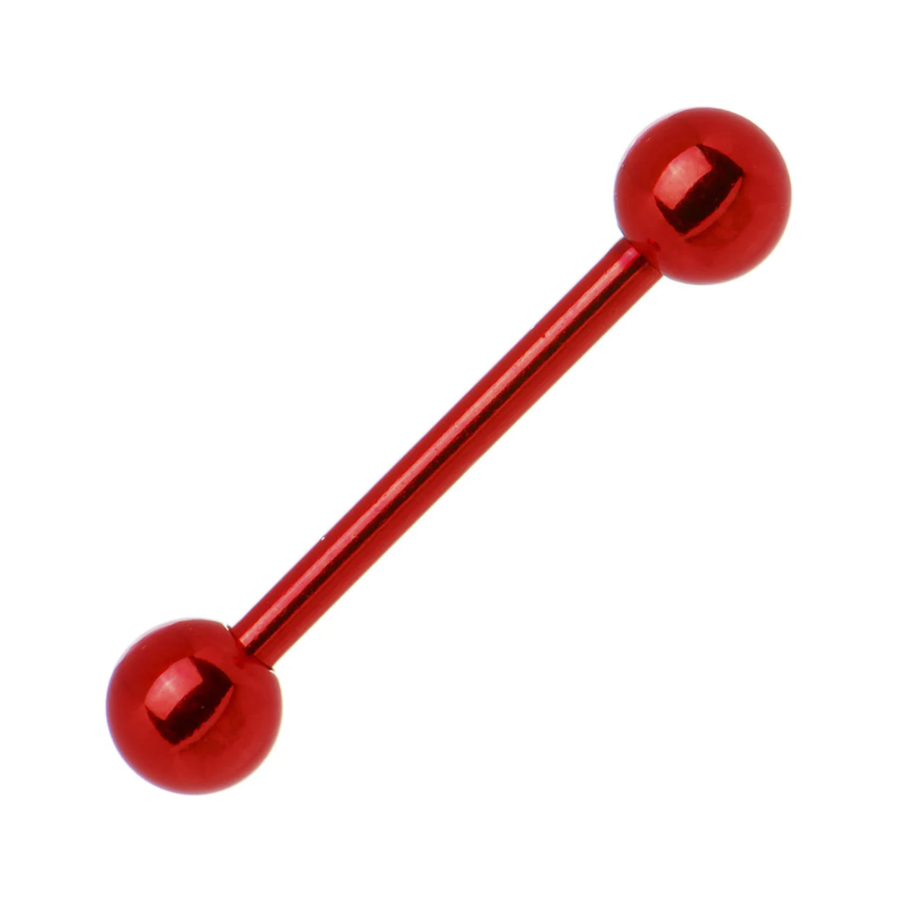 Surgical Steel Anodize Tongue Ring Straight Barbell 14 Gauge - 10 Pack