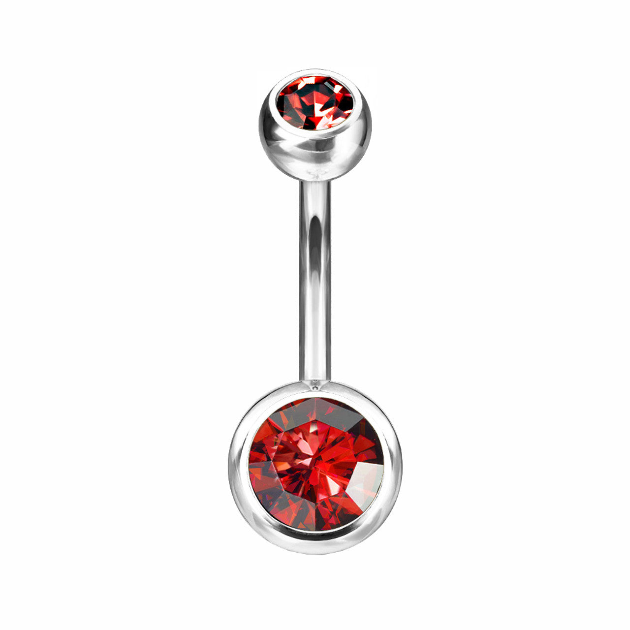 Titanium Belly Ring 14 Gauge 7/16" (11 MM) & Color CZ Gems