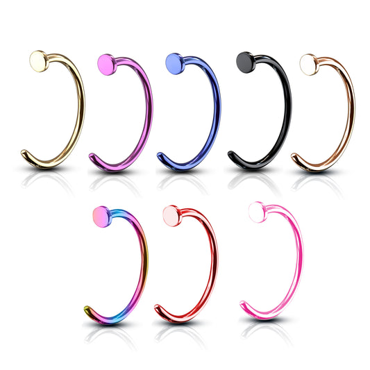 Titanium Anodized Nose Ring Hoop 20 Gauge - 8 Colors