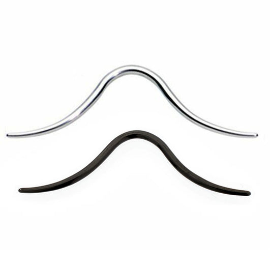 Surgical Steel Mustache Septum Ring 16 or 14 Gauge 40 MM Long