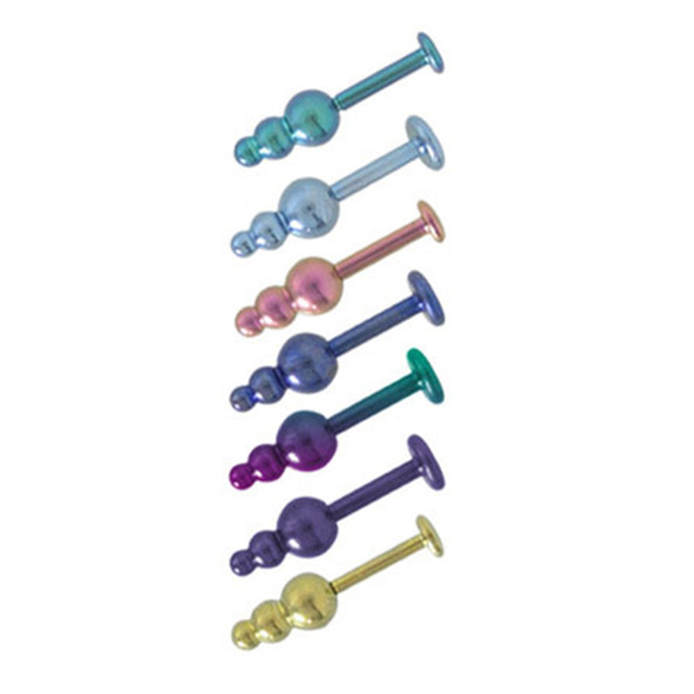 Titanium 18 Gauge Labret Stud with Spike Ball - 1/4 Inch