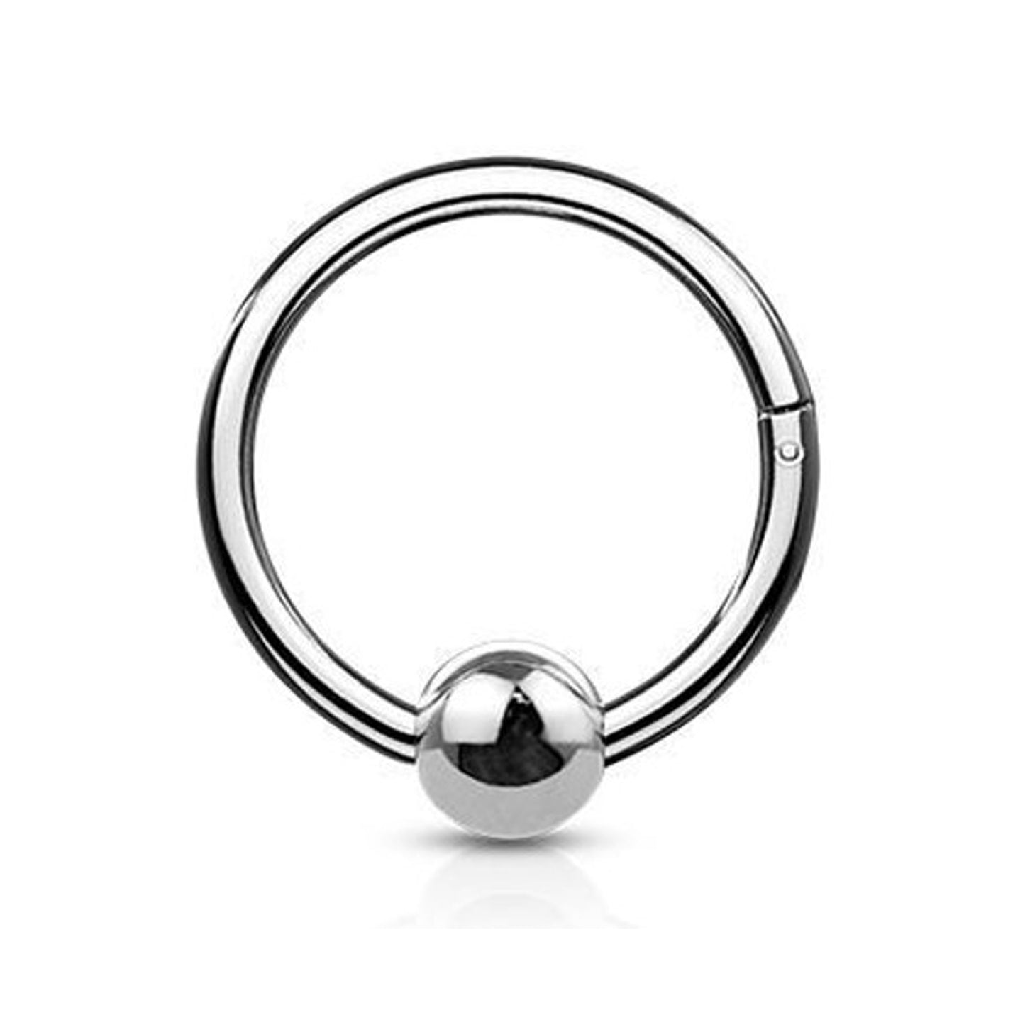 Surgical Steel Hinged Segment Ring 18 & 16 Gauge With Fixed Ball