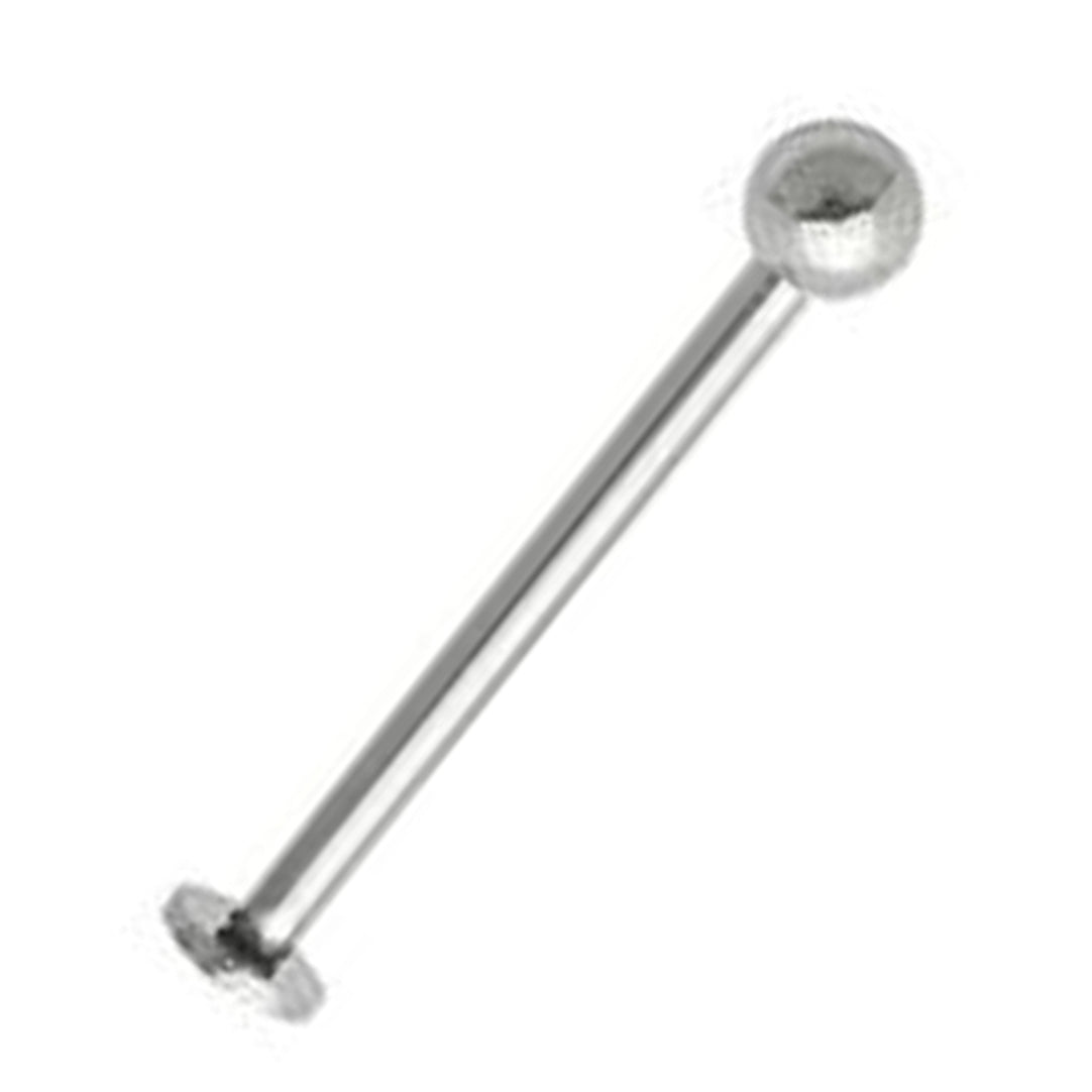 Surgical Steel Extra Long Dimpled Cheek Labret 16 & 14 Gauge