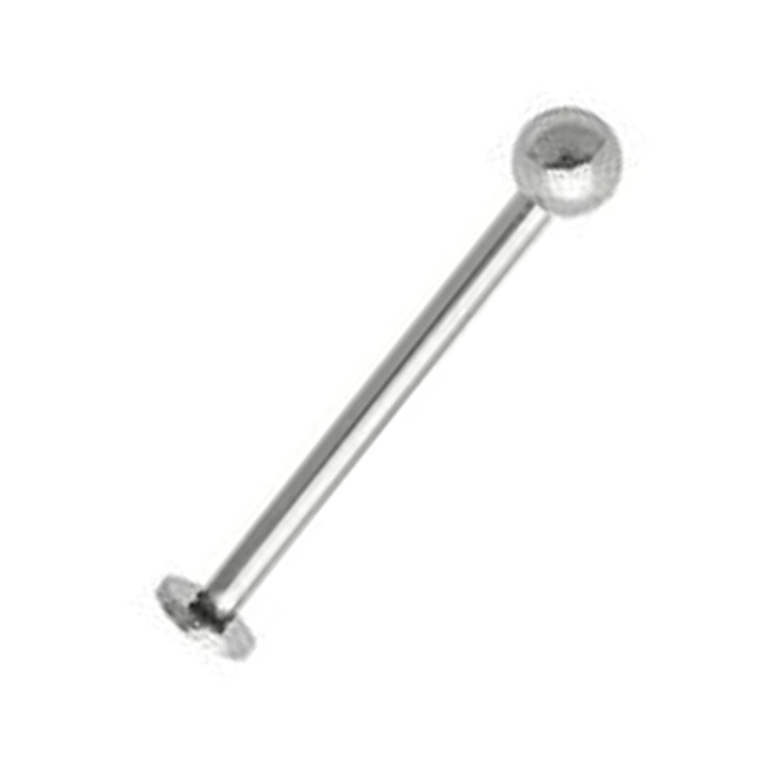 Surgical Steel Extra Long Dimpled Cheek Labret 16 & 14 Gauge