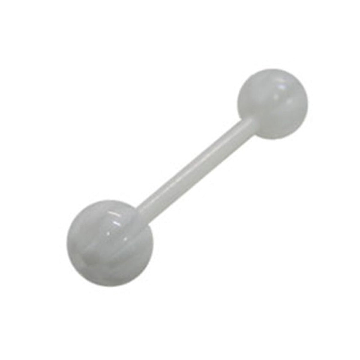 Acrylic Bio-Flex Tongue Ring Straight Barbell 14 Gauge & Checker Ball - Kruelty