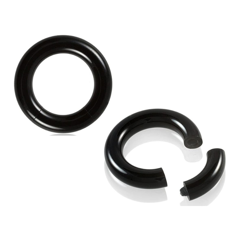 PVD Black Acrylic 8 to 00 Gauge Segment Rings - Pair - photo 3