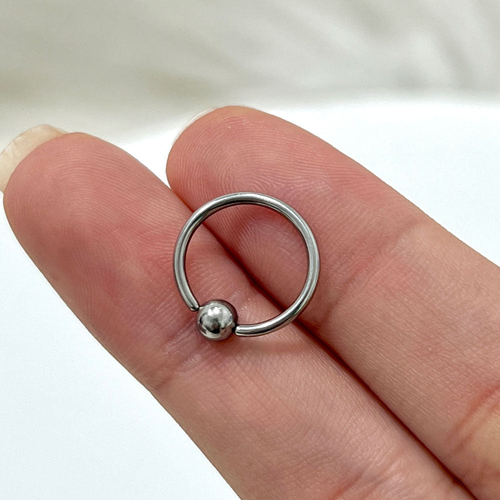 Surgical Steel 14 to 18 Gauge Captive Bead Ring with Fixed Ball - photo 4