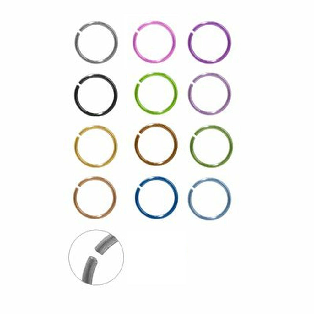 Anodized Titanium 18 or 20 Gauge Nose Hoop Ring