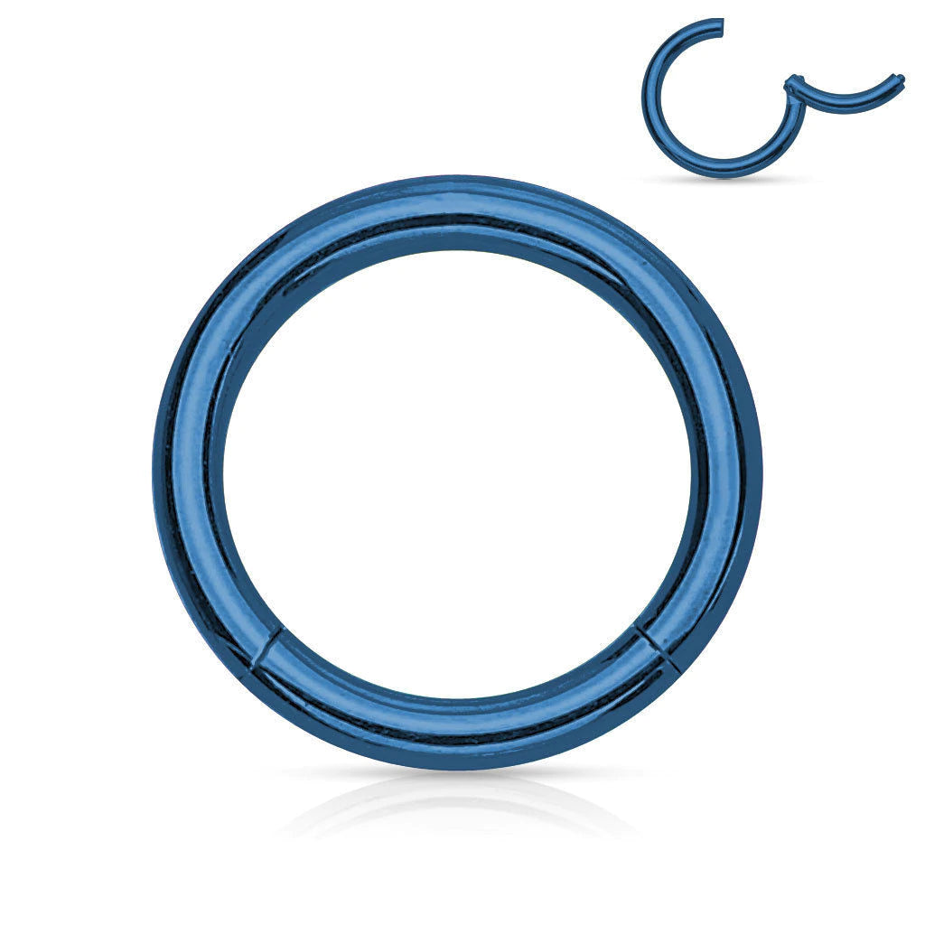 Surgical Steel Hinged Segment Ring 20 to 10 Gauge Seamless Hoop
