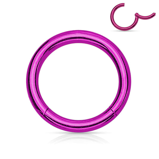 Surgical Steel Hinged Segment Ring 20 to 10 Gauge Seamless Hoop