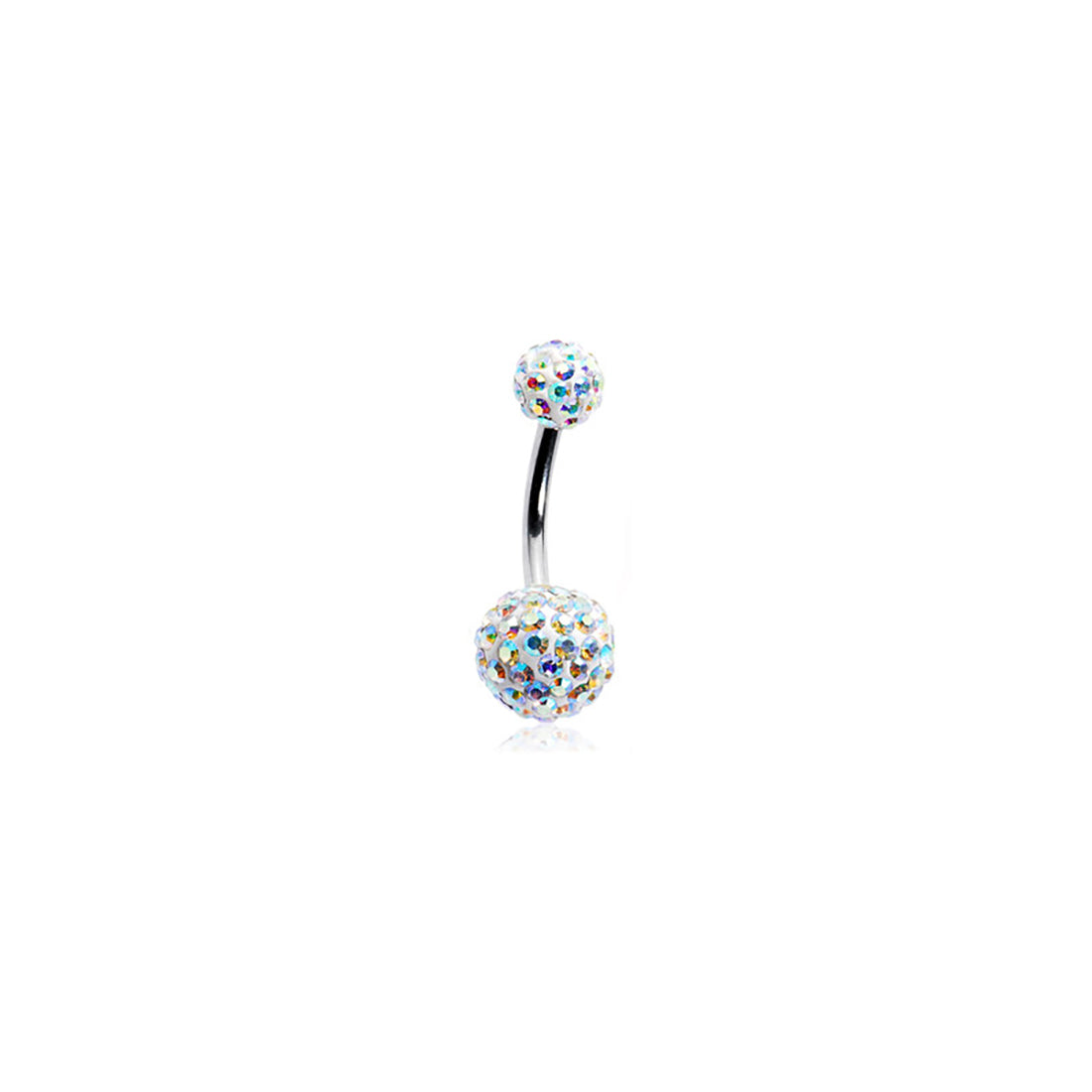 Surgical Steel Belly Button Ring 14 Gauge 2 Styles / 4 Colors - 4 Pack