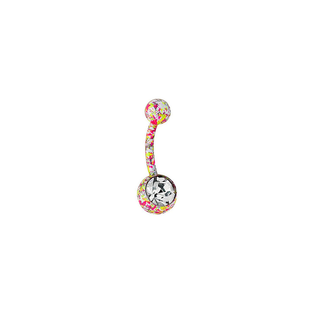Surgical Steel Belly Button Ring 14 Gauge 2 Styles / 4 Colors - 4 Pack