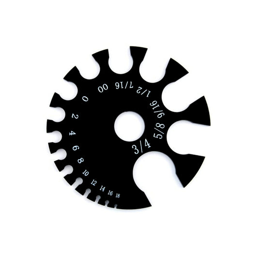 Black Acrylic or Steel Body Jewelry Gauge Measurement Wheel Tool