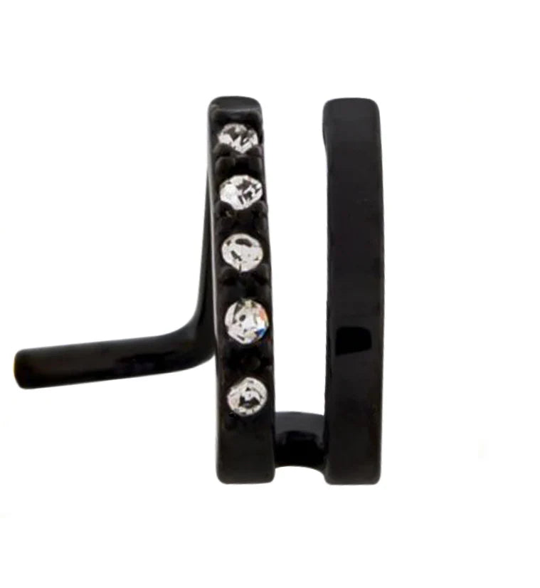 Surgical Steel Nose Ring 20 & 18 Gauge 1/4" L Bend With CZ Double Hoop