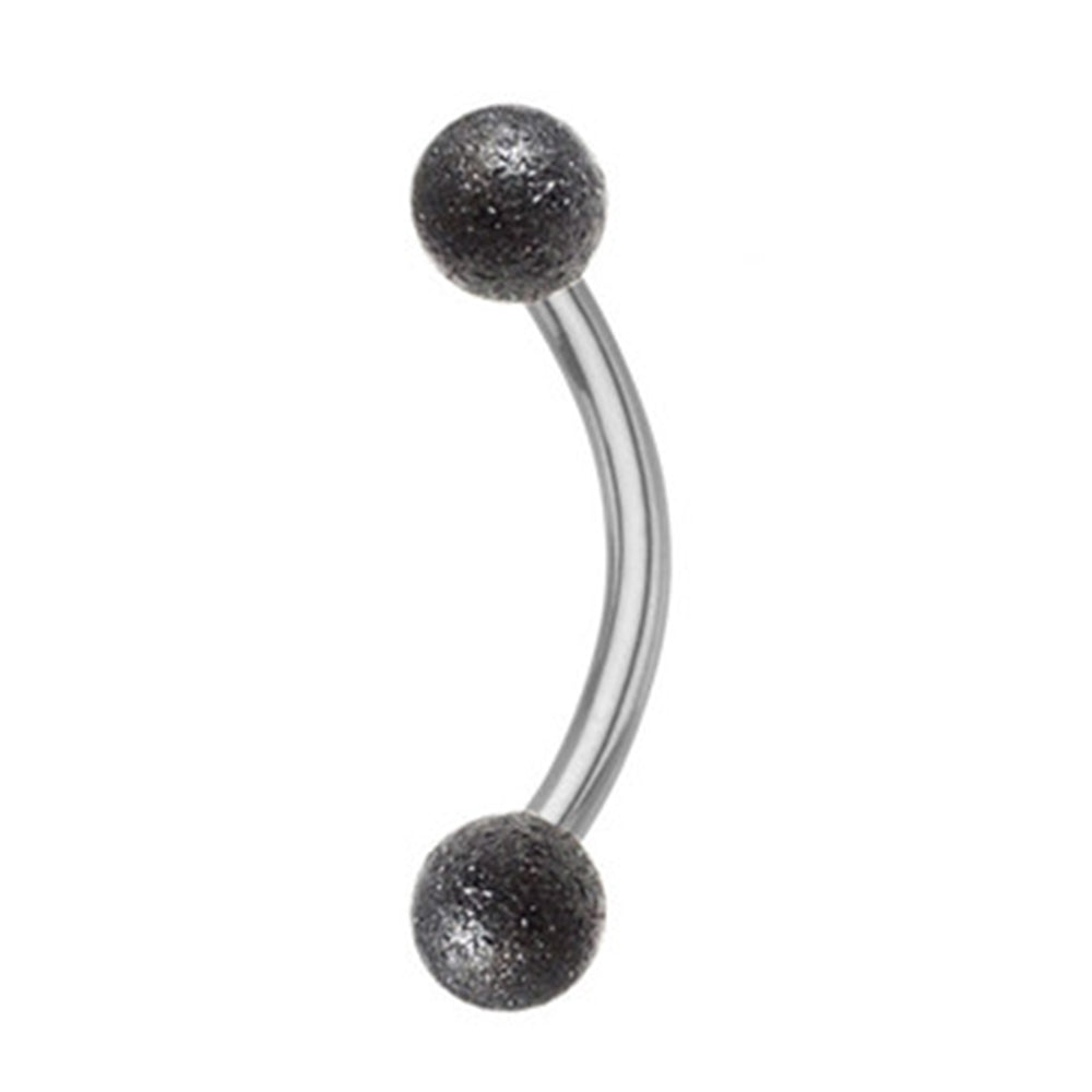 Surgical Steel 16 Gauge Curved Barbell with Glitter Ball - photo 4
