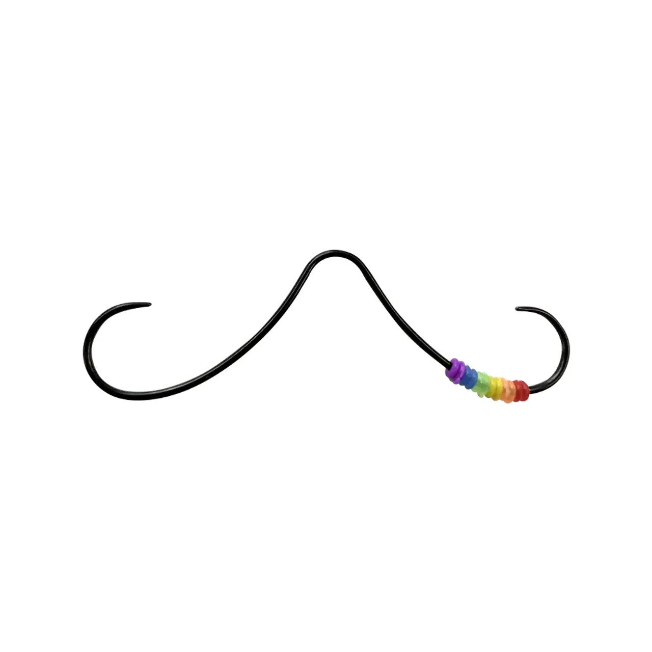 Surgical Steel Curly Mustache Septum Ring 16 or 14 Gauge 2-3/4" Long
