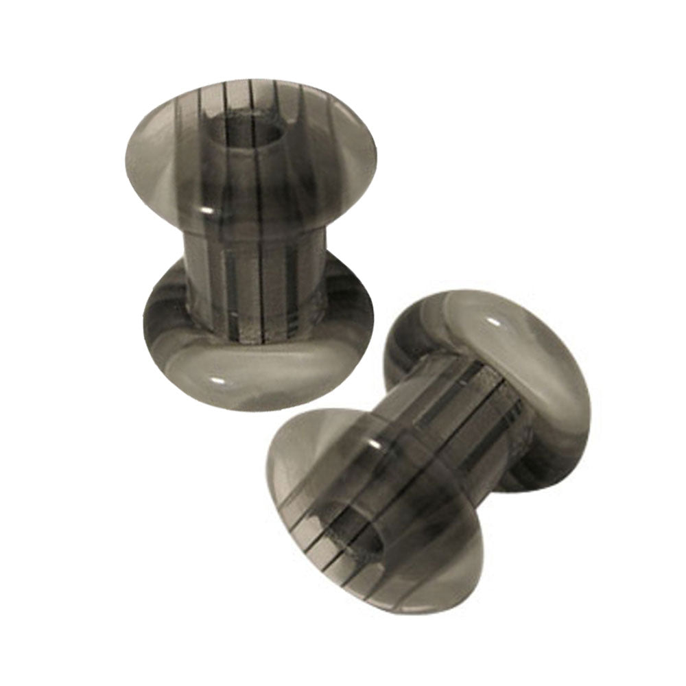 Acrylic 6 to 2 Gauge Ear Plugs Clear with Black Stripes - Pair
