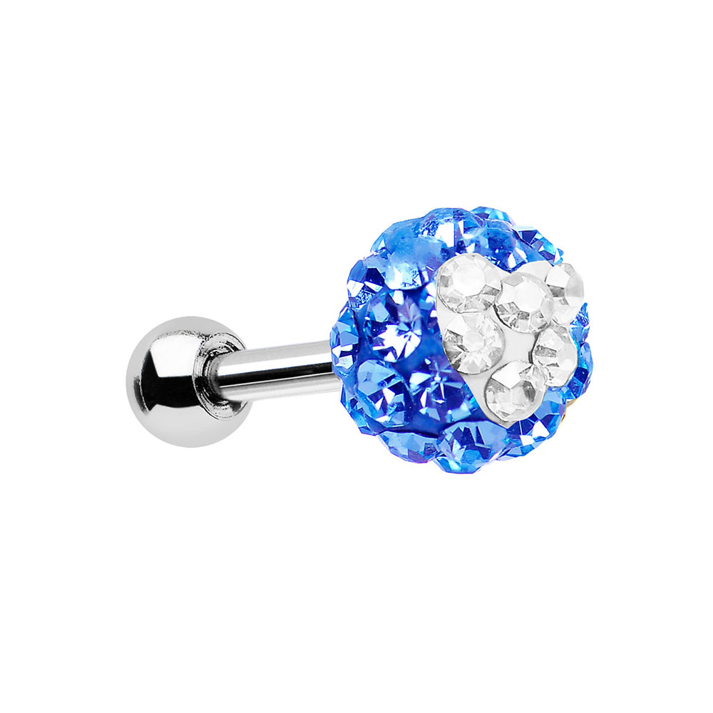 Surgical Steel 16 Gauge Cartilage Barbell with Ferido Heart Gems - photo 5