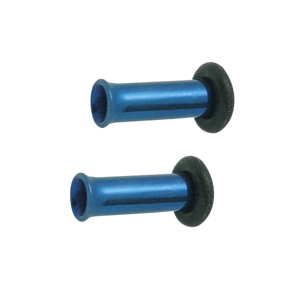 Titanium 8 Gauge Single Flare Ear Tunnels in Dark Blue - Pair