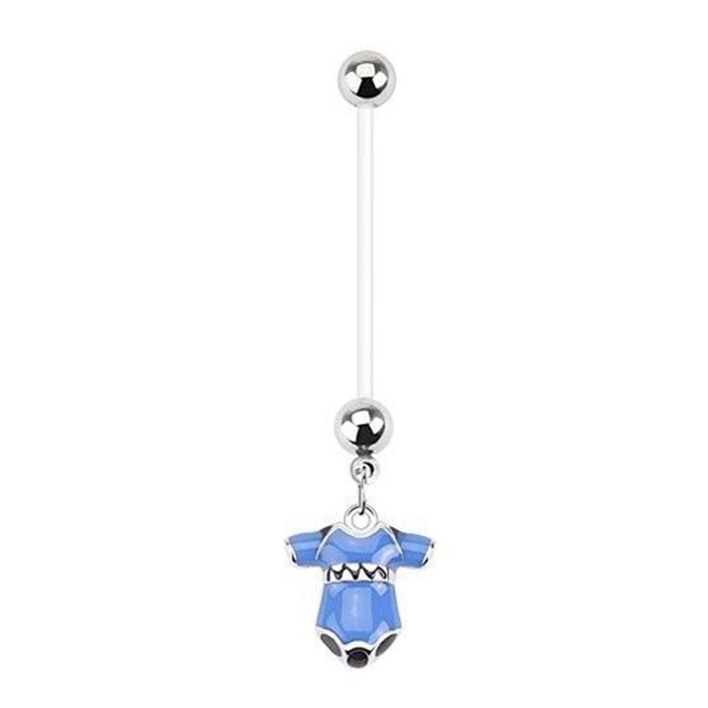 Bio-Flex 14 Gauge Pregnancy Belly Ring with Onesie Dangle - photo 3