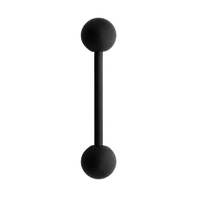 Surgical Steel Matte Black Tongue Ring Straight Barbell 14 Gauge 5/8"
