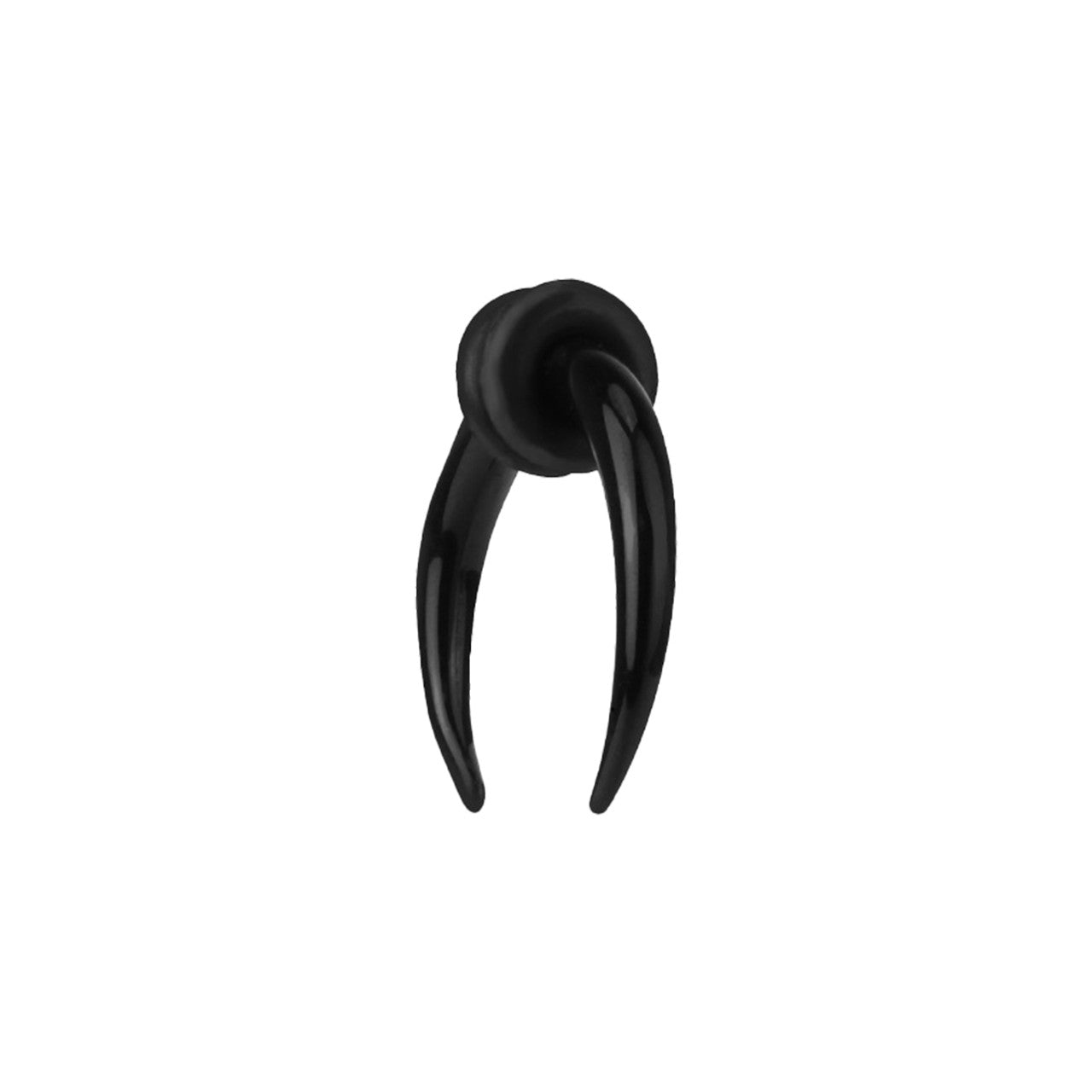 Acrylic Bull Horn Tapers Septum & Ear Plugs with 2 Black O-Rings