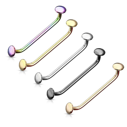 45 Degree Bent Surface Staple Barbells 16 Gauge With Flat Disc Ends