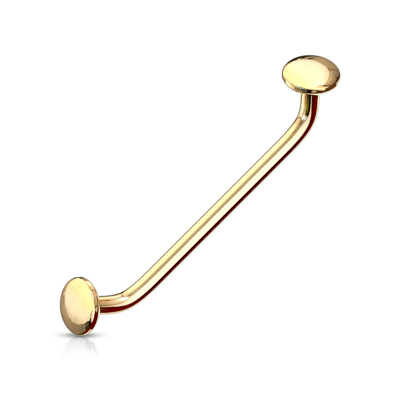 45 Degree Bent Surface Staple Barbells 16 Gauge With Flat Disc Ends