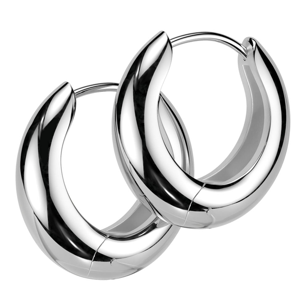 Surgical Steel Wide Chunky Huggie Hoops 18 Gauge 12mm - Pair - photo 7