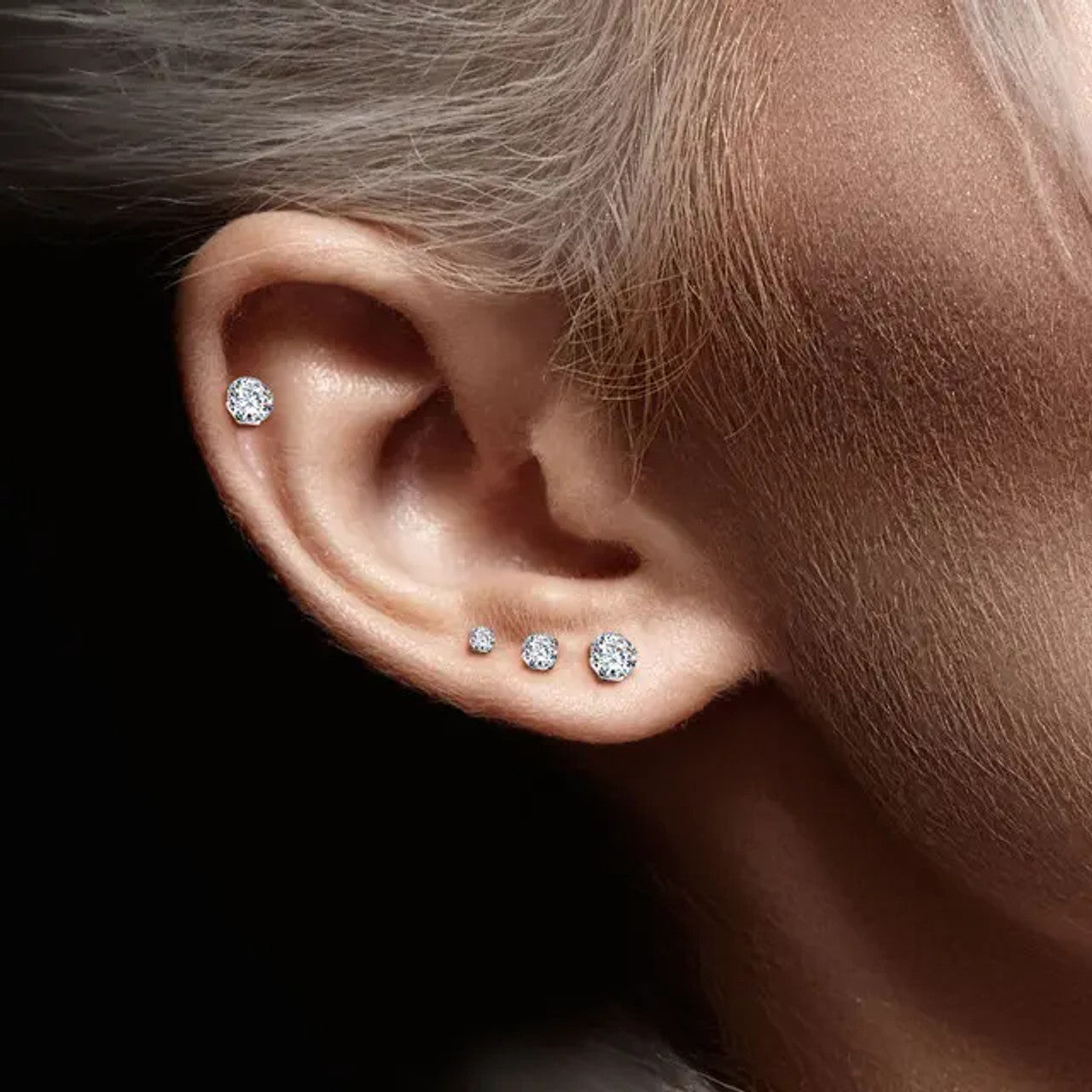 Surgical Steel Labret Stud 20 16 & 18 Gauge Threadless - Color CZ Gem