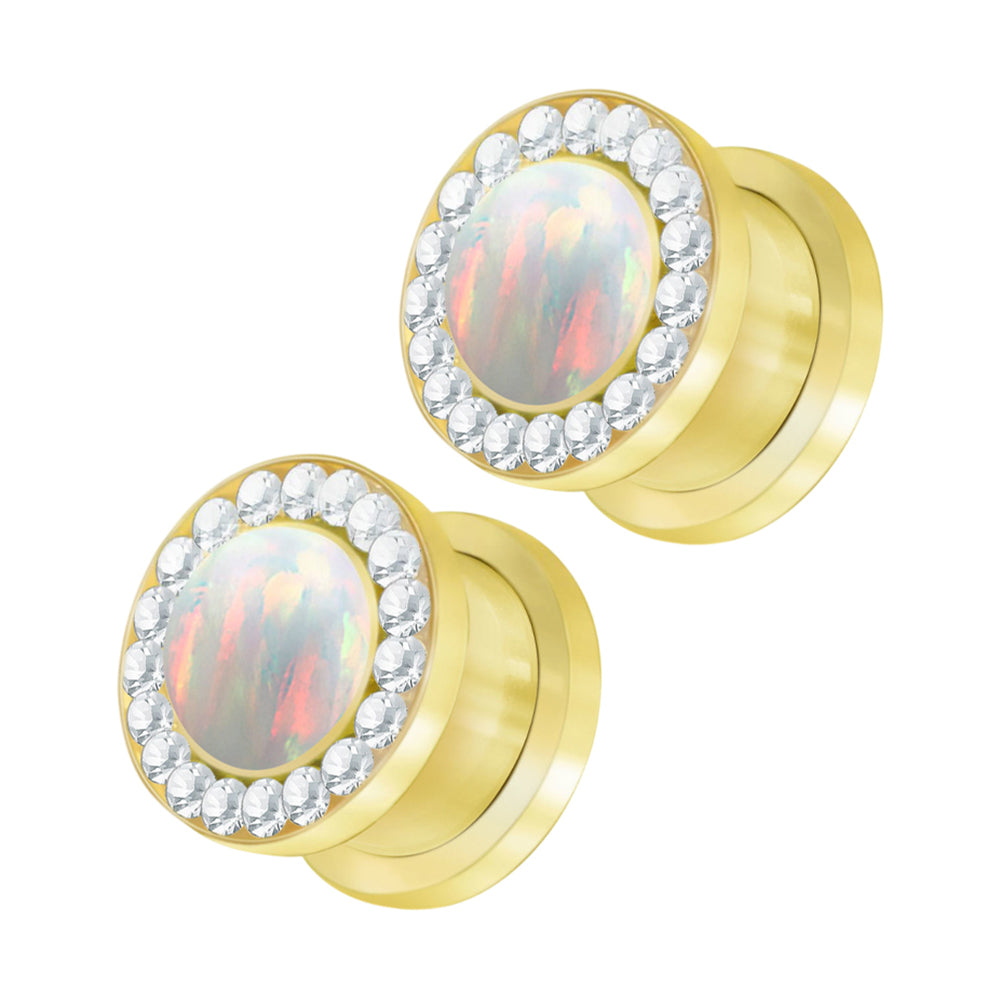 PVD Gold Surgical Steel Screw Fit Tunnels 6 to 0 Gauge - 5 Colors - Pair