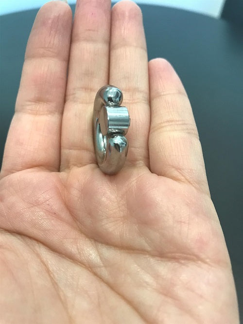 Surgical Steel 12 to 2 Gauge Crystal Cylinder Captive Ring - photo 3