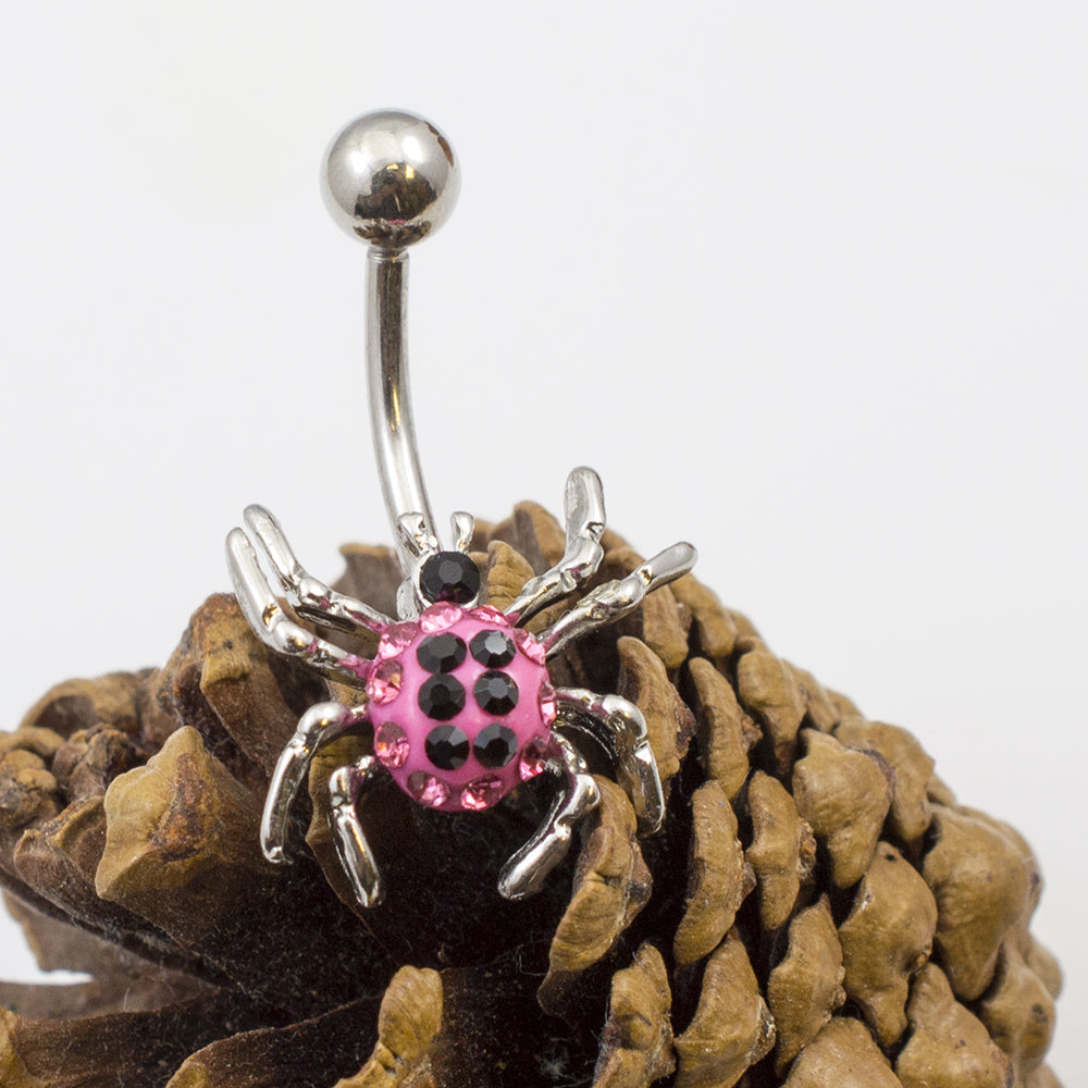 Surgical Steel 14 Gauge Belly Button Ring with CZ Spider - photo 7