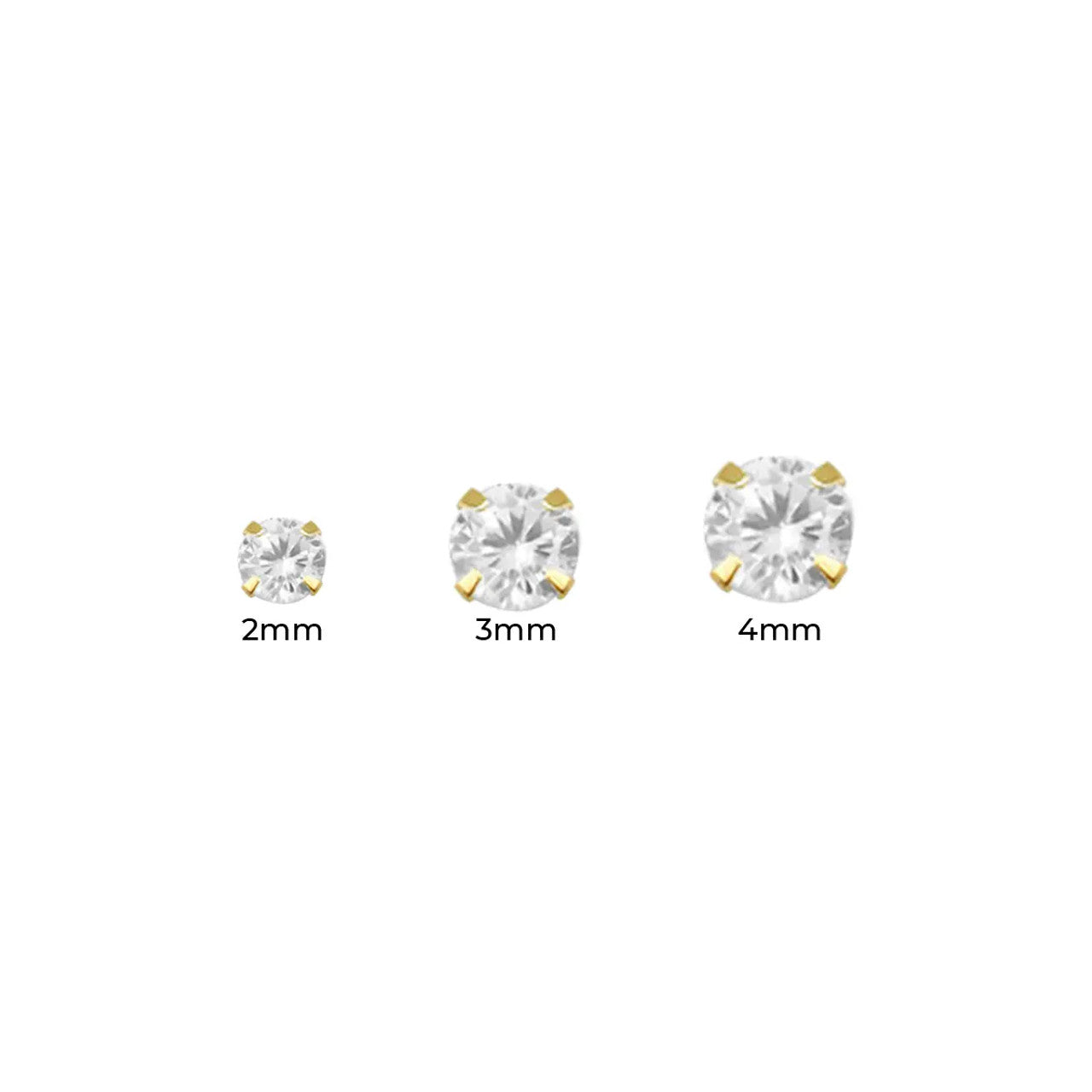 18 Karat Solid Gold Labret / Monroe Stud 16 Gauge with Threadless CZ