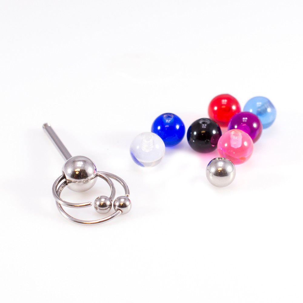 Surgical Steel 14 Gauge Tongue Barbell with Door Knocker - photo 3